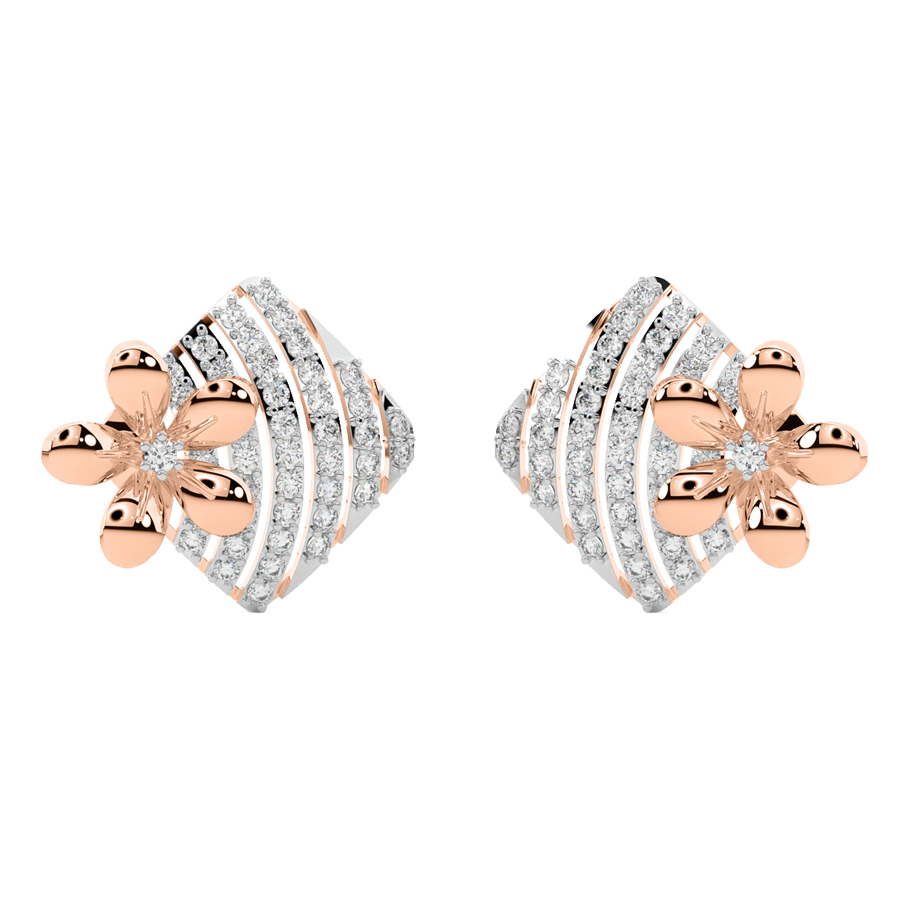 Dee Round Diamond Stud Earrings